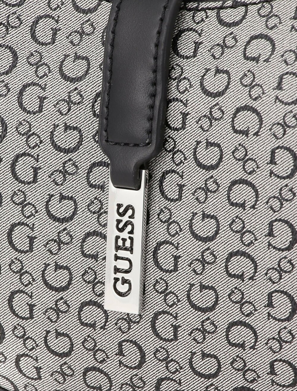 Guess Black & Gray Crescent Logo Shoulder Bag - Picture 4 of 8